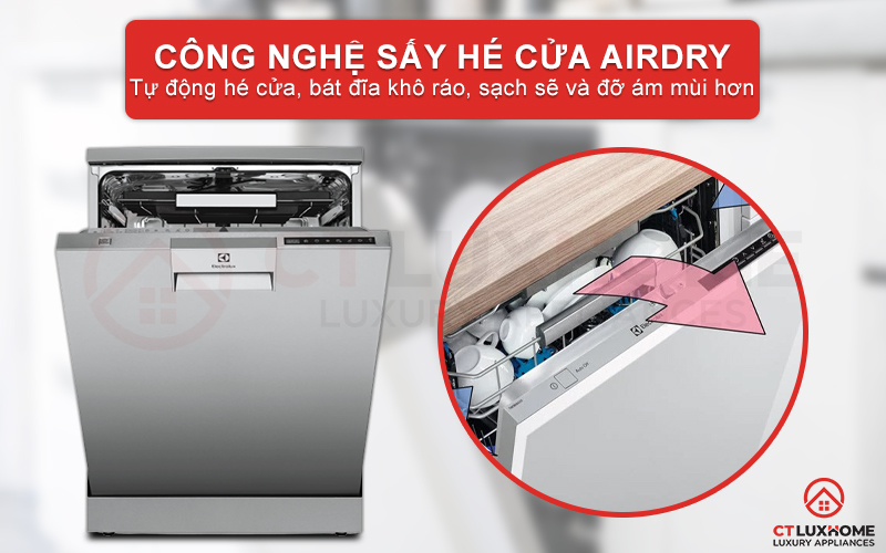Sấy khô hiệu quả gấp 3 lần với sấy hé cửa tự động AirDry 