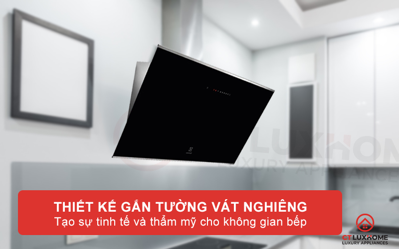 Thiết kế gắn tường vát nghiêng sang trọng, tạo sự thẩm mỹ cho không gian bếp