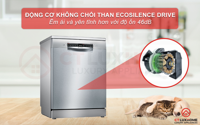 Động cơ không chổi than EcoSilence Drive cho khả năng vận hành mạnh mẽ và êm ái
