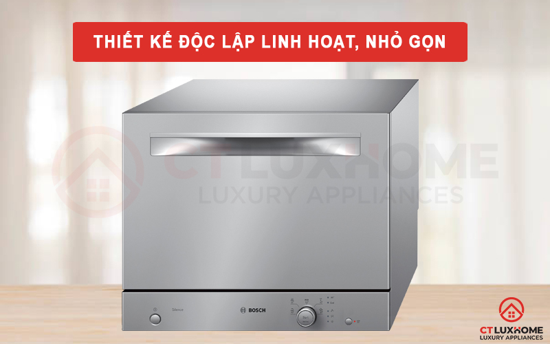 Kiểu dáng độc lập tinh gọn phù hợp với các không gian bếp có diện tích nhỏ