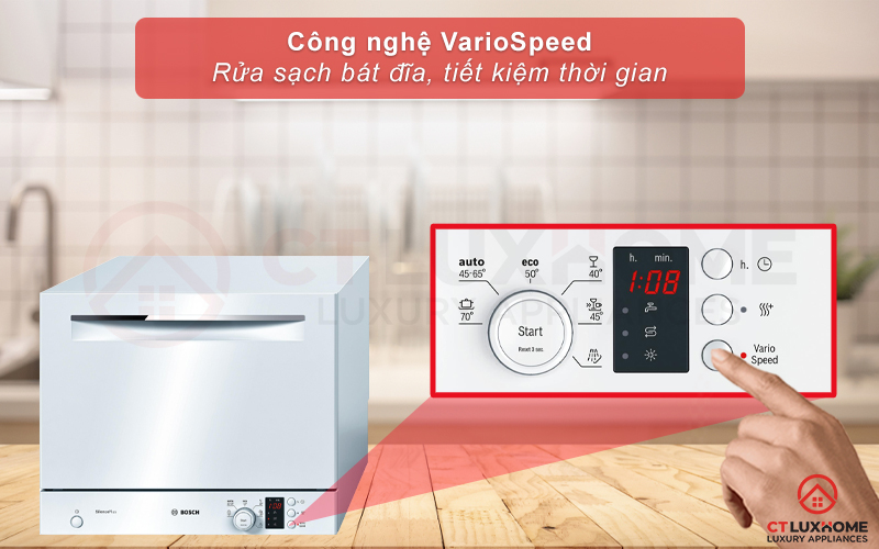 VarioSpeed là tính năng giúp tăng tốc độ rửa