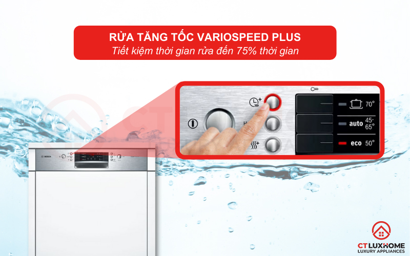 Tiết kiệm đến 75% thời gian rửa với tính năng VarioSpeed Plus