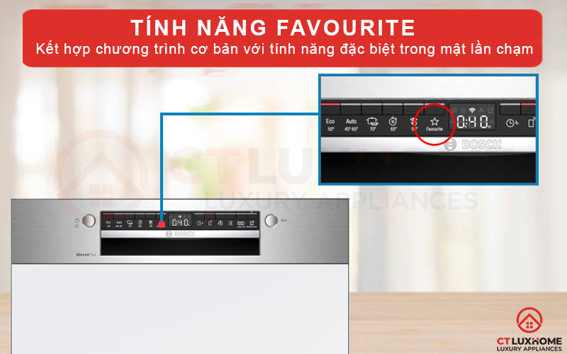 Tính năng Favourite có khả năng kết hợp 1 chương trình cơ bản và 1 tính năng đặc biệt
