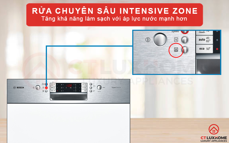 Rửa chuyên sâu IntensiveZone tăng cường làm sạch vùng rửa ở giàn dưới