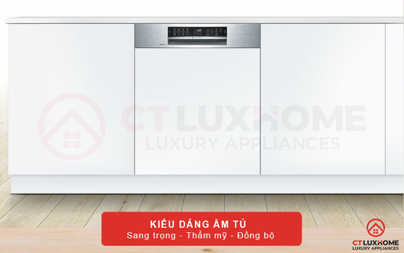 Máy rửa bát Bosch SMI68MS04E có thiết kế âm tủ sang trọng