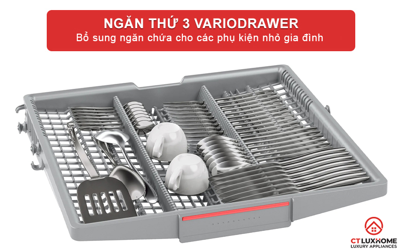 Ngăn chứa thứ 3 Vario Drawer linh hoạt tăng khả năng chứa các đồ dùng nhỏ