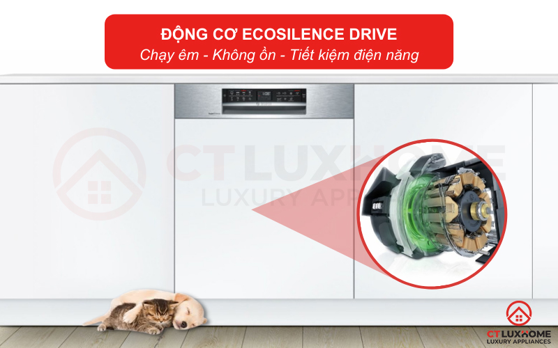 Động cơ EcoSilence Drive giúp máy vận hành mạnh mẽ và êm ái hơn