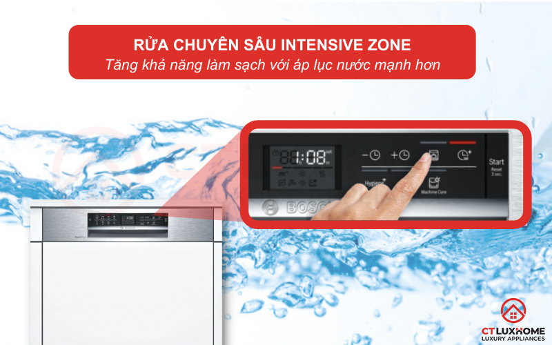 Tính năng IntensiveZone giúp làm sạch cả những vật dụng khó rửa nhất