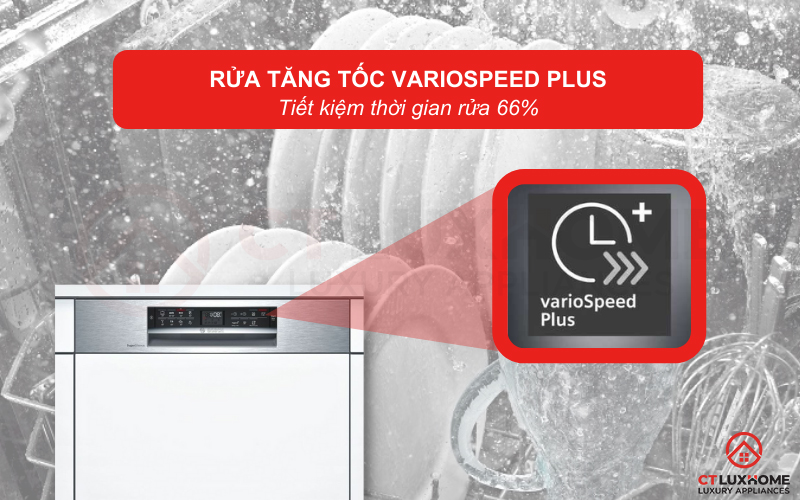 Tiết kiệm đến 66% thời gian rửa với tính năng VarioSpeed Plus