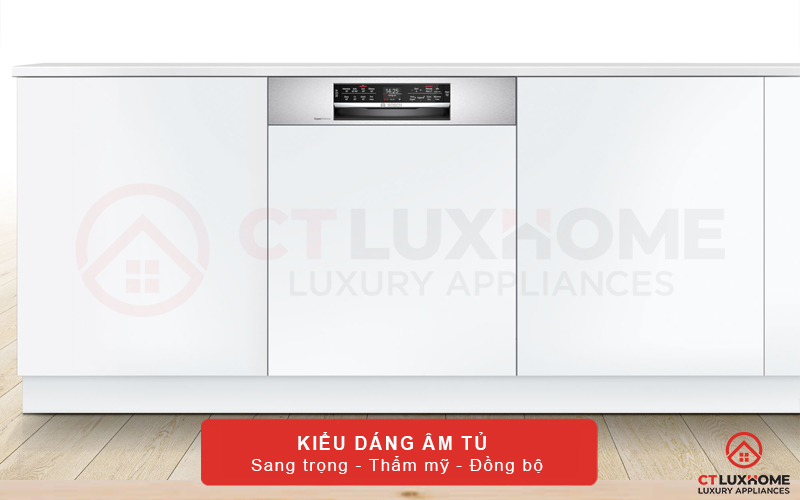 Kiểu dáng thiết kế âm tủ giúp đồng bộ máy với dàn tủ bếp có sẵn