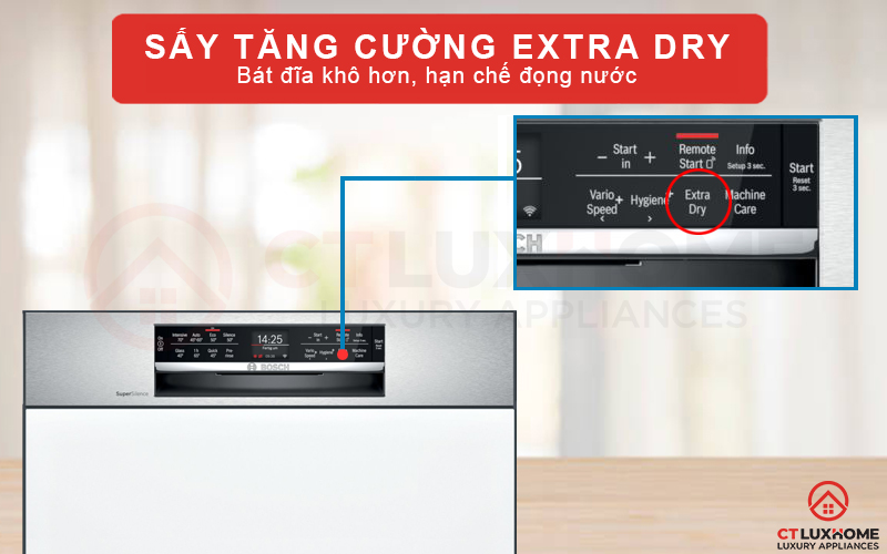 Sấy tăng cường Extra Dry mang lại hiệu quả sấy khô tối ưu