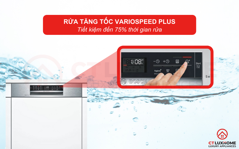 Tiết kiệm đến 75% thời gian rửa với tính năng VarioSpeed Plus