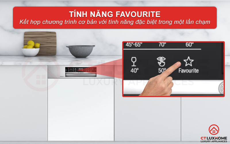 Kết hợp chương trình cơ bản với tính năng đặc biệt trong một nút nhấn Favourite