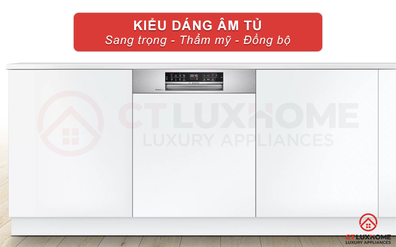 Kiểu dáng âm tủ sang trọng và đồng bộ cho không gian bếp