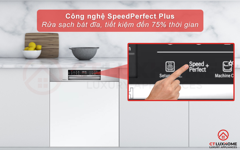 Tiết kiệm đến 75% thời gian rửa nhờ tính năng SpeedPerfect Plus