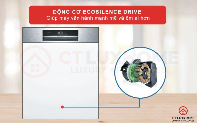 Động cơ EcoSilence Drive giúp máy vận hành mạnh mẽ và êm ái hơn