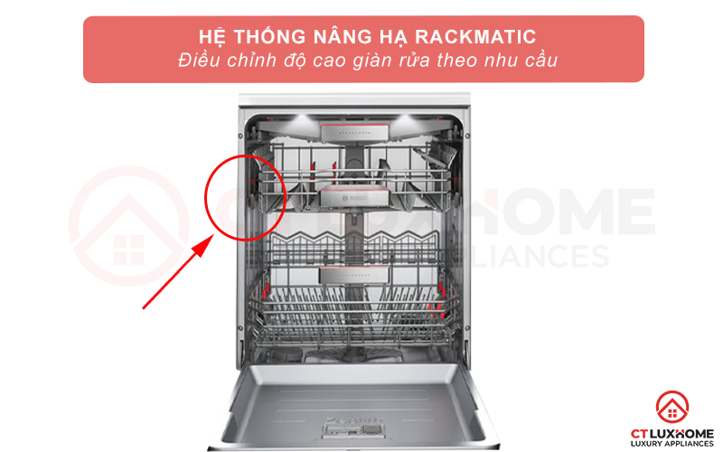 Hệ thống nâng hạ Rackmatic tùy chỉnh độ cao giàn rửa