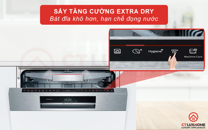 Extra Dry sấy bát đĩa khô hơn, không còn đọng nước