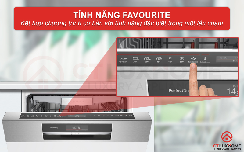 Kết hợp chương trình cơ bản với tính năng đặc biệt trong một nút nhấn Favourite.
