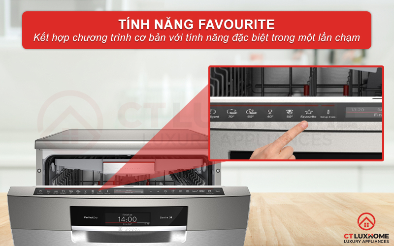 Kết hợp chương trình cơ bản và tính năng đặc biệt trong một nút nhất Favourite