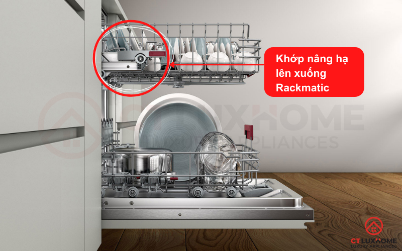 Khớp nâng hạ Rackmatic thông minh cho phép điều chỉnh độ cao giàn rửa