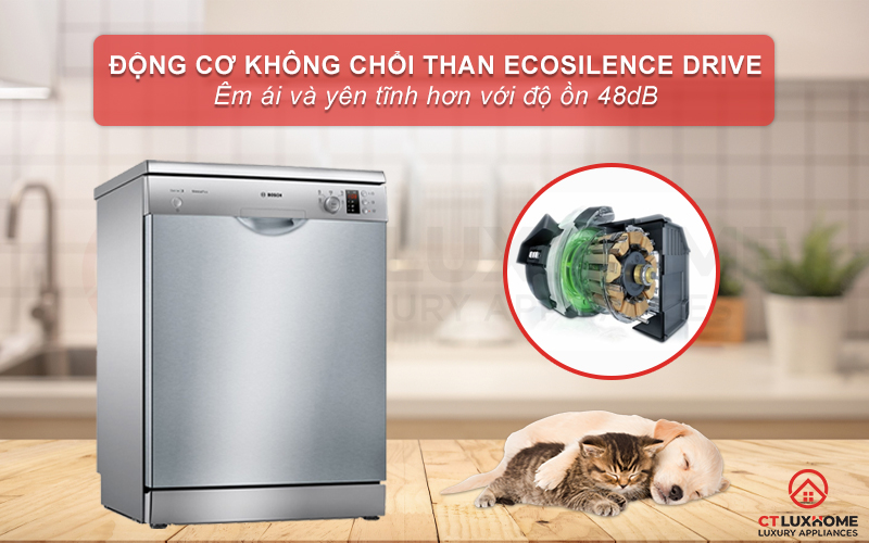 Động cơ EcoSilence Drive giúp máy vận hành êm ái