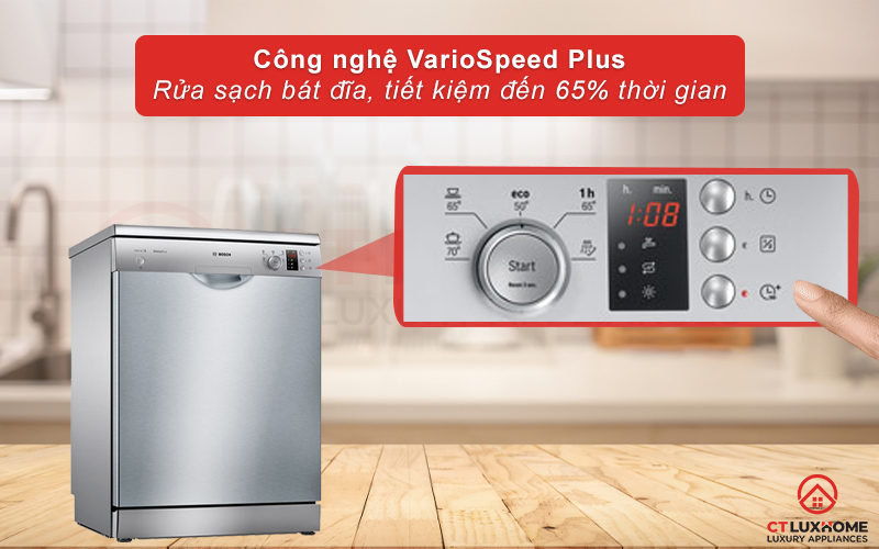 VarioSpeed Plus cho phép máy rửa nhanh chóng và tiết kiệm thời gian hơn