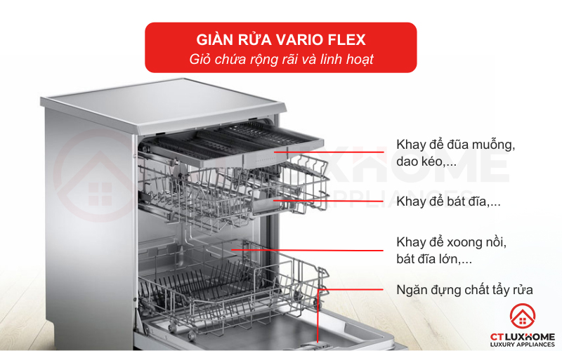 Giỏ chứa VarioFlex mang đến không gian chứa rộng hơn và sự linh hoạt