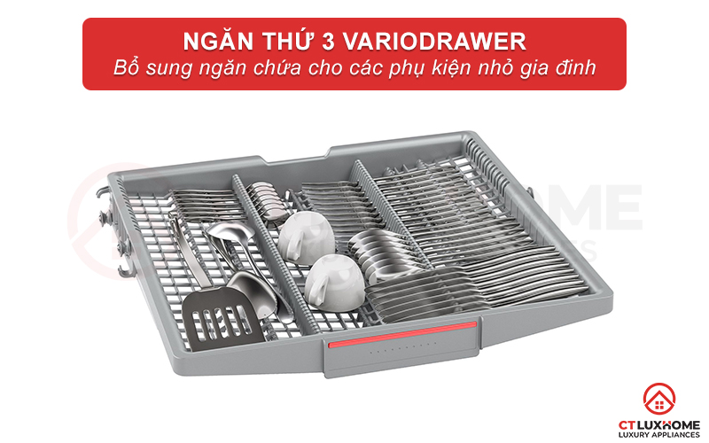 Ngăn chứa thứ 3 VarioDrawer phù hợp chứa các vật dụng nhỏ