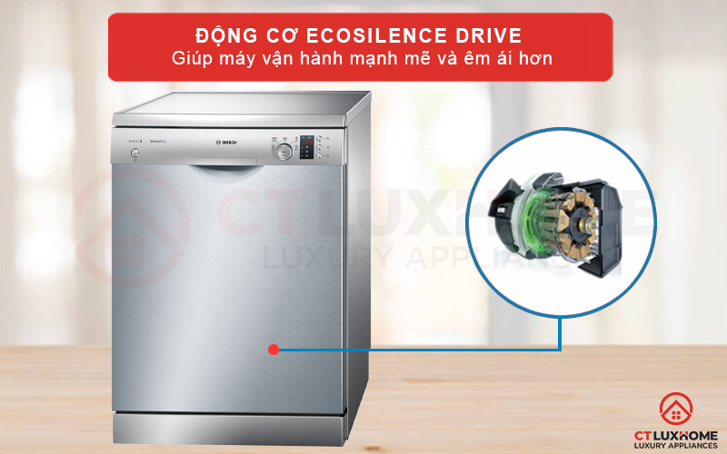 Động cơ EcoSilence Drive giúp máy vận hành mạnh mẽ và êm ái hơn
