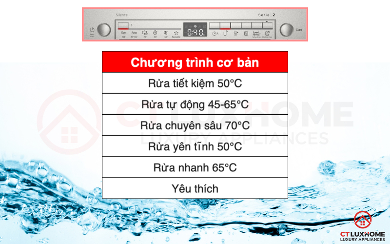Người dùng có thể thoải mái lựa chọn 6 chương trình cơ bản phù hợp nhu cầu
