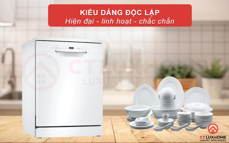 Kiểu dáng máy độc lập cho phép việc thay đổi vị trí lắp đặt máy linh hoạt
