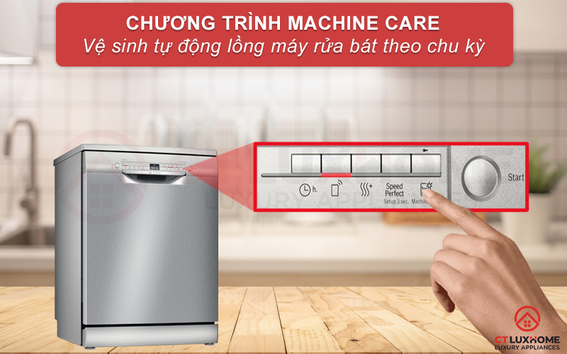 Chương trình Machine Care giúp vệ sinh máy tự động theo chu kỳ