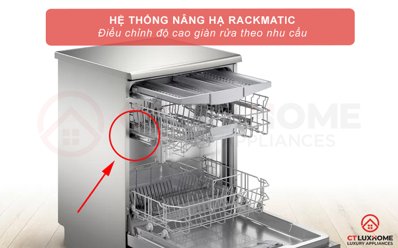Hệ thống điều chỉnh RackMatic giúp tùy chỉnh không gian trong máy