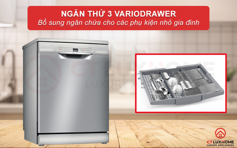 Ngăn chứa thứ 3 VarioDrawer đựng các vật dụng nhỏ 