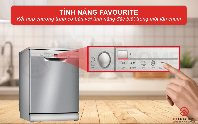 Chương trình yêu thích Favourite sẽ cho phép kết hợp chương trình cơ bản với tính năng đặc biệt
