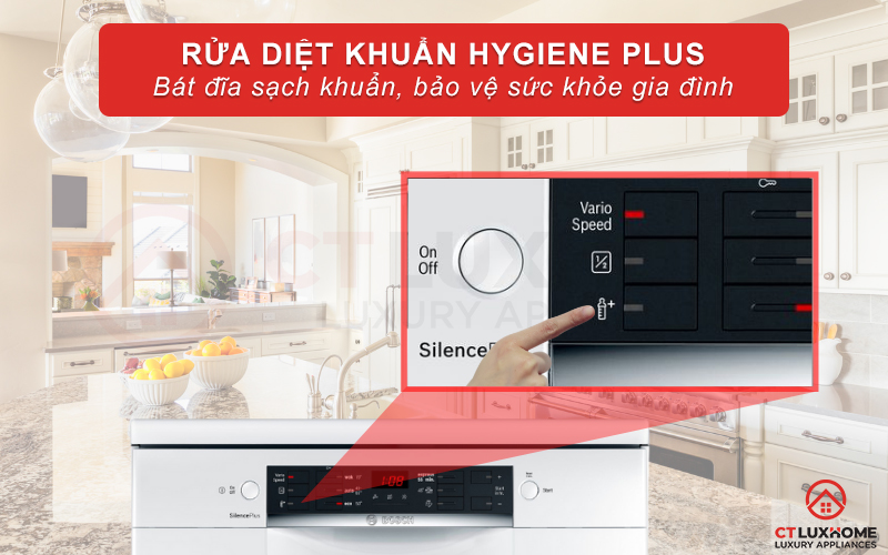 Chức năng Hygiene Plus có thể kết hợp với các chương trình rửa thường, mang lại hiệu quả diệt khuẩn tối đa