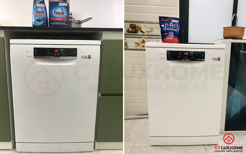 Người dùng có thể lựa chọn lắp âm hoặc độc lập cho máy rửa bát Bosch SMS46GW01P serie 4