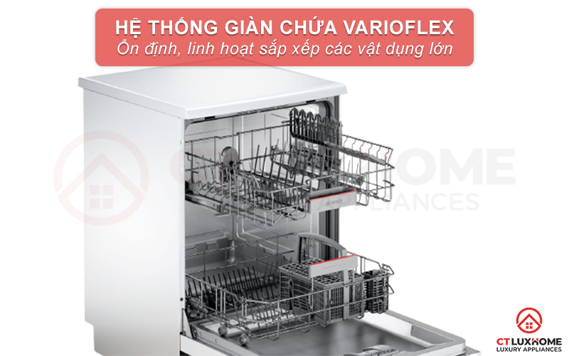 Hệ thống giỏ chứa VarioFlex giúp không gian máy rộng rãi hơn
