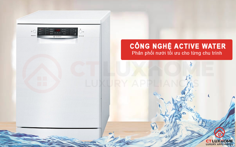 Công nghệ Active Water giúp phân phối nước tối ưu cho từng chu trình