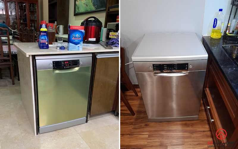 Người dùng có thể lựa chọn lắp âm hoặc độc lập cho máy rửa chén Bosch SMS46HI04E Serie 4