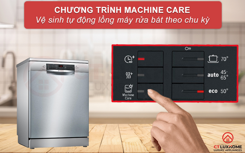 Chức năng Machine Care tự động vệ sinh khoang máy khi cần