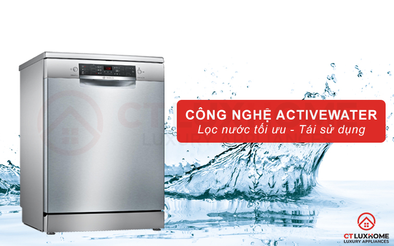 Công nghệ ActiveWater tối ưu lượng nước rửa cho từng chu trình