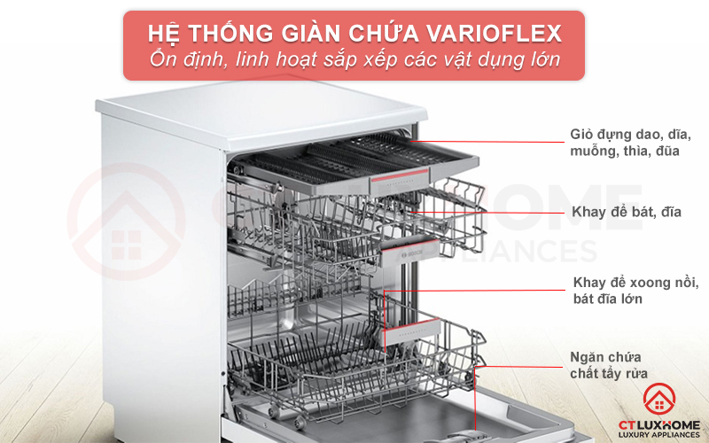 Giỏ chứa VarioFlex tạo nên không gian rộng rãi