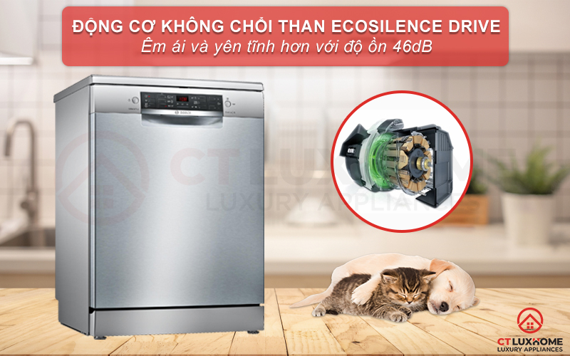 Động cơ EcoSilence Drive hỗ trợ vận hành máy êm ái và mạnh mẽ hơn