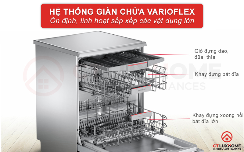 Hệ thống giỏ chứa VarioFlex linh hoạt, rộng rãi