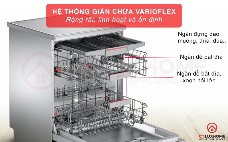 Giàn rửa VarioFlex cho không gian chứa rộng rãi hơn