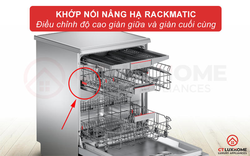 Nâng hạ khoảng cách giữa các giàn rửa với hệ thống Rackmatic