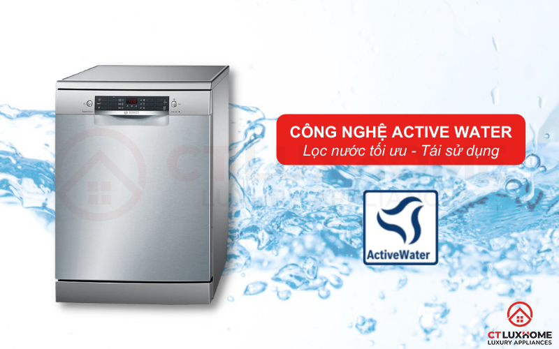 Tối ưu lượng nước rửa cho từng chu kỳ nhờ công nghệ ActiveWater