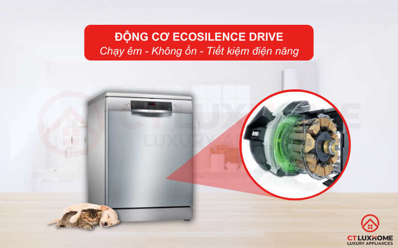 Động cơ EcoSilence Drive giúp máy vận hành êm ái và mạnh mẽ hơn